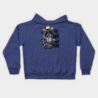 Be in Awe of My Tism - Country Raccoon with Guitar Kids Hoodie